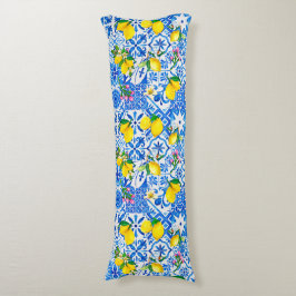 サマーブルーシシリアンアマルフィ地中海のマジョリカ ボディピロー