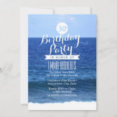 サマーブルーシービーチ誕生日パーティー 招待状 (正面)