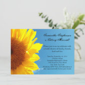 サマーブルースカイイエローサンフラワーブライダルシャワー 招待状 (スタンド正面)