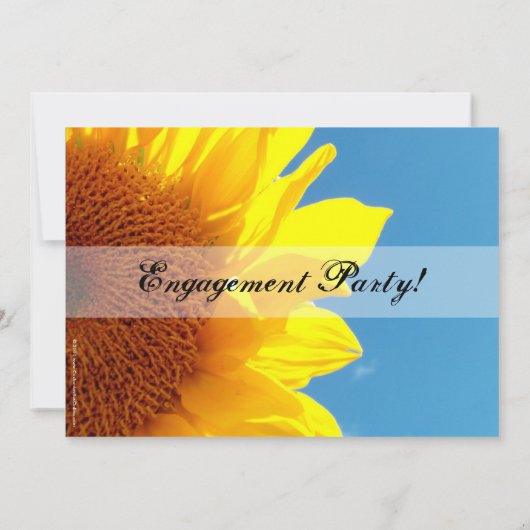 サマーブルースカイイエローサンフラワー婚約パーティ 招待状 (裏面)