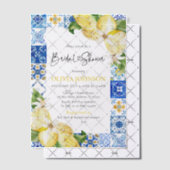 サマーブルータイルズレモンイタリアンブライダルシャワー ベラム紙招待状 (オフセット (招待状))