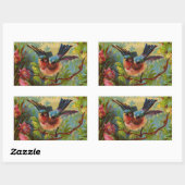 サマーブルーバードシール 長方形シール (シート)