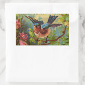 サマーブルーバードシール 長方形シール (バッグ)