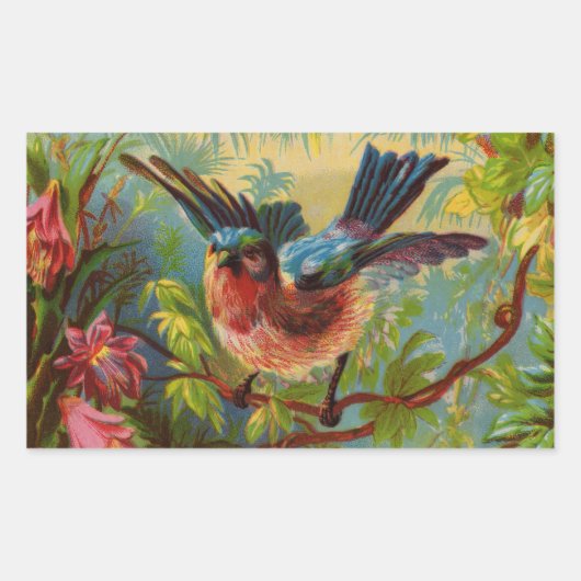 サマーブルーバードシール 長方形シール (正面)