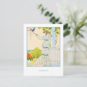 サマーブルーバードフランスのファッション ポストカード (スタンド正面)