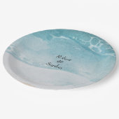 サマーブルービーチウェディング ペーパープレート (アングル)