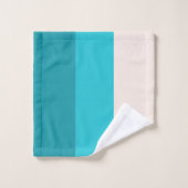 サマーブルービーチビベカラーブロック バスタオルセット (ウォッシュタオル)
