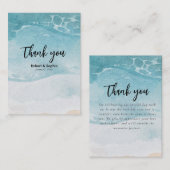 サマーブルービーチ結婚式ありがとう ノートカード (正面/裏面)