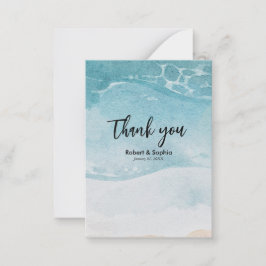 サマーブルービーチ結婚式ありがとう ノートカード