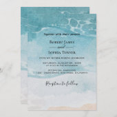 サマーブルービーチ結婚式招待状 招待状 (正面/裏面)