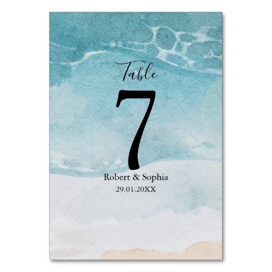 サマーブルービーチ結婚式 テーブルナンバー (正面)