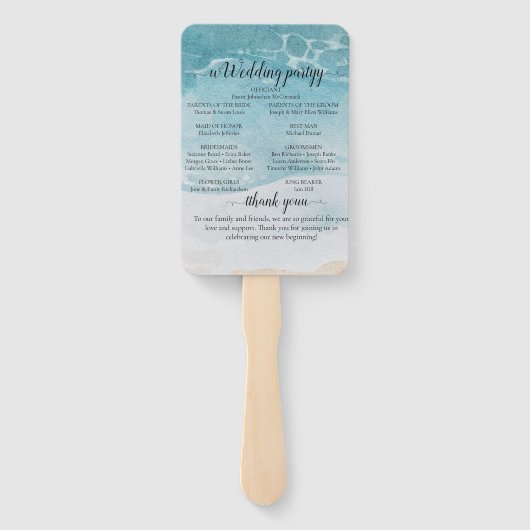 サマーブルービーチ結婚式 ハンドファン (裏面)