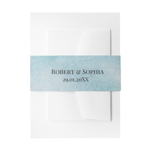 サマーブルービーチ結婚式 招待状ベリーバンド (正面例)