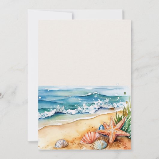 サマーブルービーチ結婚式 招待状 (裏面)