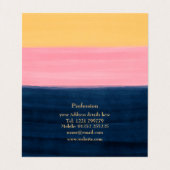 サマーブルーピンクイエローストロークストライプス絵を描ズ 名刺 (内部フラット)