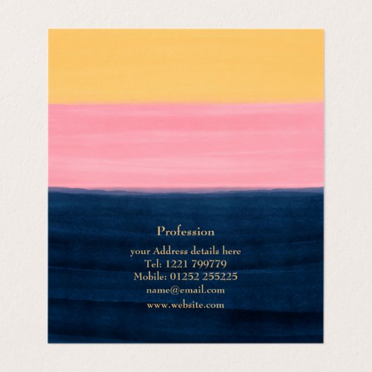 サマーブルーピンクイエローストロークストライプス絵を描ズ 名刺 (内部フラット)