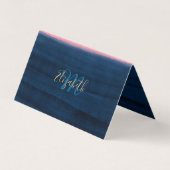 サマーブルーピンクイエローストロークストライプス絵を描ズ 名刺 (正面)