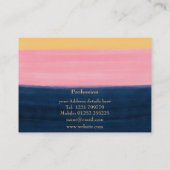 サマーブルーピンクイエローストロークストライプス絵を描ズ 名刺 (裏面)