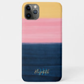 サマーブルーピンクイエローストロークストライプス絵を描ズ Case-Mate iPhoneケース (裏面)