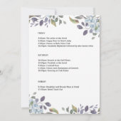 サマーブルーフローラバチェロレッテ週末の日程 招待状 (裏面)