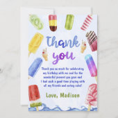 サマーブルーポプシクル誕生日サンキューカード サンキューカード (正面)