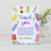 サマーブルーポプシクル誕生日サンキューカード サンキューカード (スタンド正面)