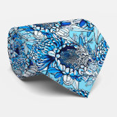 サマーブルーワラタ花模様 ネクタイ (ロール)