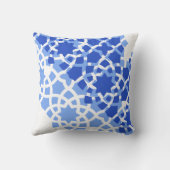 サマーブルー地中海のタイルとレモンプリント クッション (裏面)