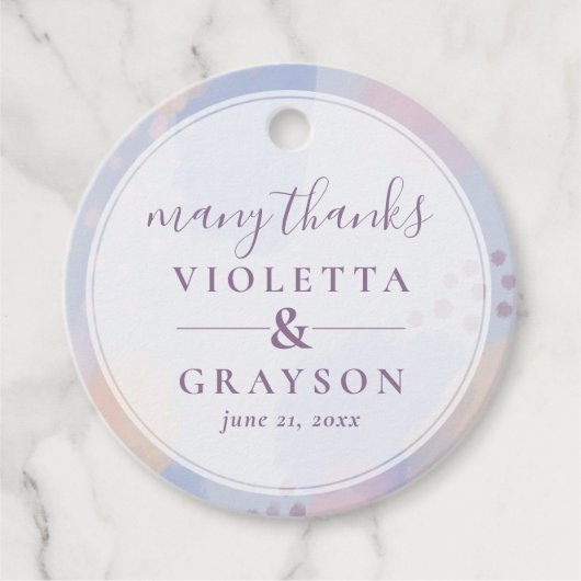 サマーブルー抽象芸術アート フェイバータグ (正面)