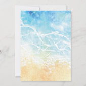 サマーブルー海ビーチウォーター結婚カラー 招待状 (裏面)