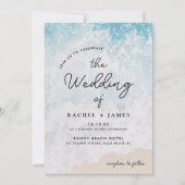 サマーブルー海ビーチ結婚式 招待状 (正面)