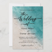 サマーブルー海ビーチ結婚式 招待状 (正面)