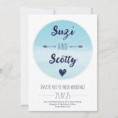 サマーブルー海引用文結婚式招待状 招待状 (正面)