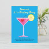 サマーブルー21歳の誕生日パーティの招待状 招待状 (スタンド正面)