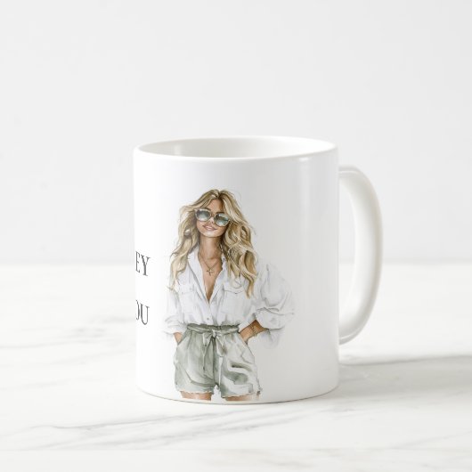 サマーブロンドレディーヘイ引用文 コーヒーマグカップ (正面右)