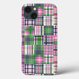 サマープレイドピンクマドラパッチワーク iPhone 13ケース