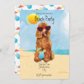 サマープードルビーチパーティの招待状 シーズンカード (正面/裏面)