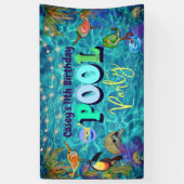 サマープールおもしろいパーティークールI誕生日 横断幕 (縦)