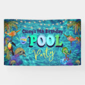 サマープールおもしろいパーティークールI誕生日 横断幕 (横)