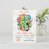 サマープールとBBQパーティー 招待状 (スタンド正面)