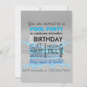 サマープールまたはビーチパーティー 招待状 (裏面)