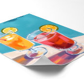 サマープールカクテルウォーターカラー ポスター (角)