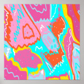 サマープールサイドビベス抽象芸術アート ポスター (正面)