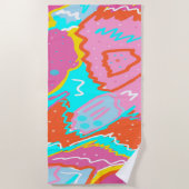 サマープールサイドビベス抽象芸術プリント ビーチタオル (正面)