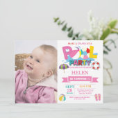 サマープールパーティの招待状スプラッシュガール 招待状 (スタンド正面)