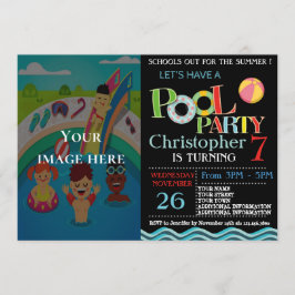 サマープールパーティの招待状 |プールの誕生日パーティー 招待状