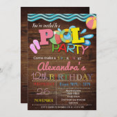 サマープールパーティの招待状 招待状 (正面/裏面)