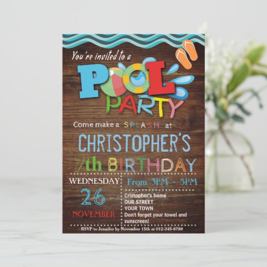 サマープールパーティの招待状 招待状 (スタンド正面)