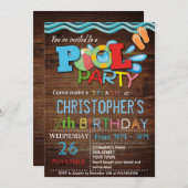 サマープールパーティの招待状 招待状 (正面/裏面)