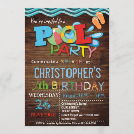 サマープールパーティの招待状 招待状